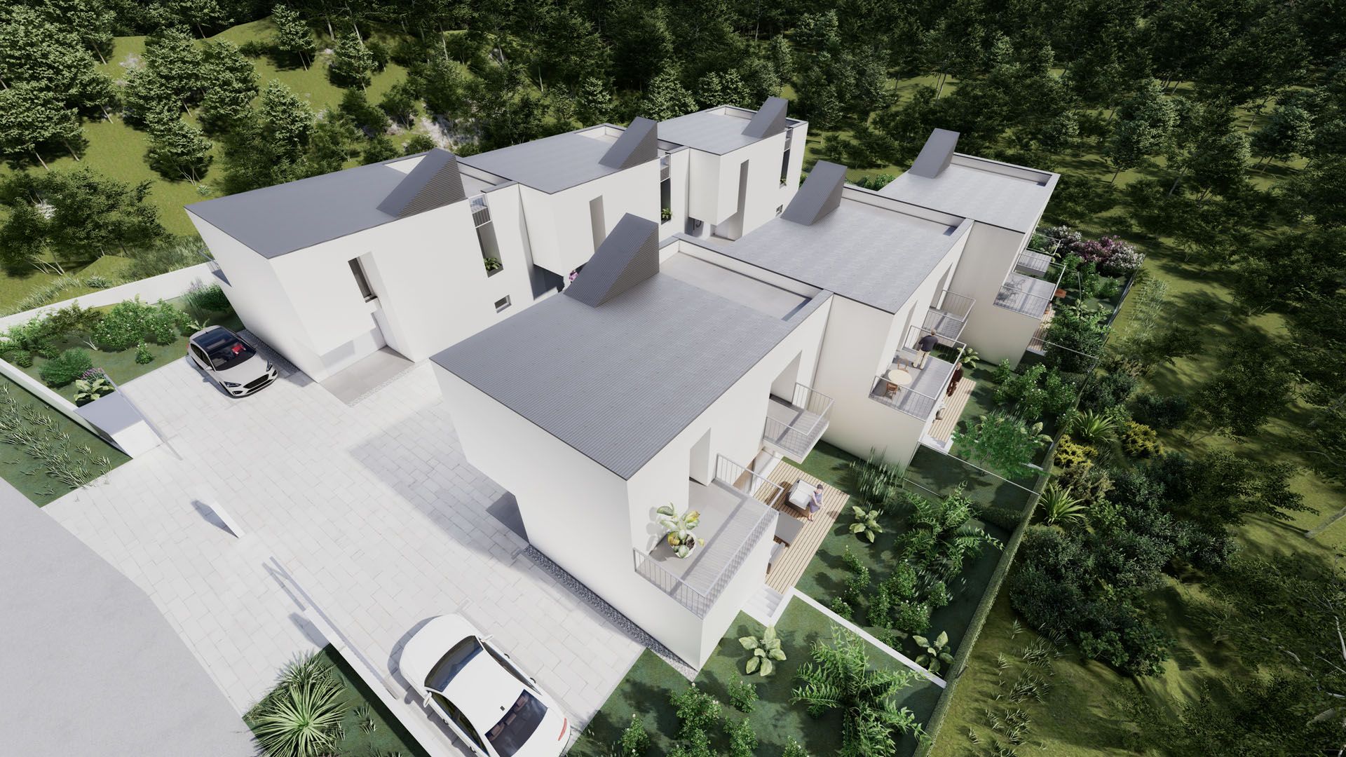 Kuće u nizu Lovački put · Domizil gradnja Render 1