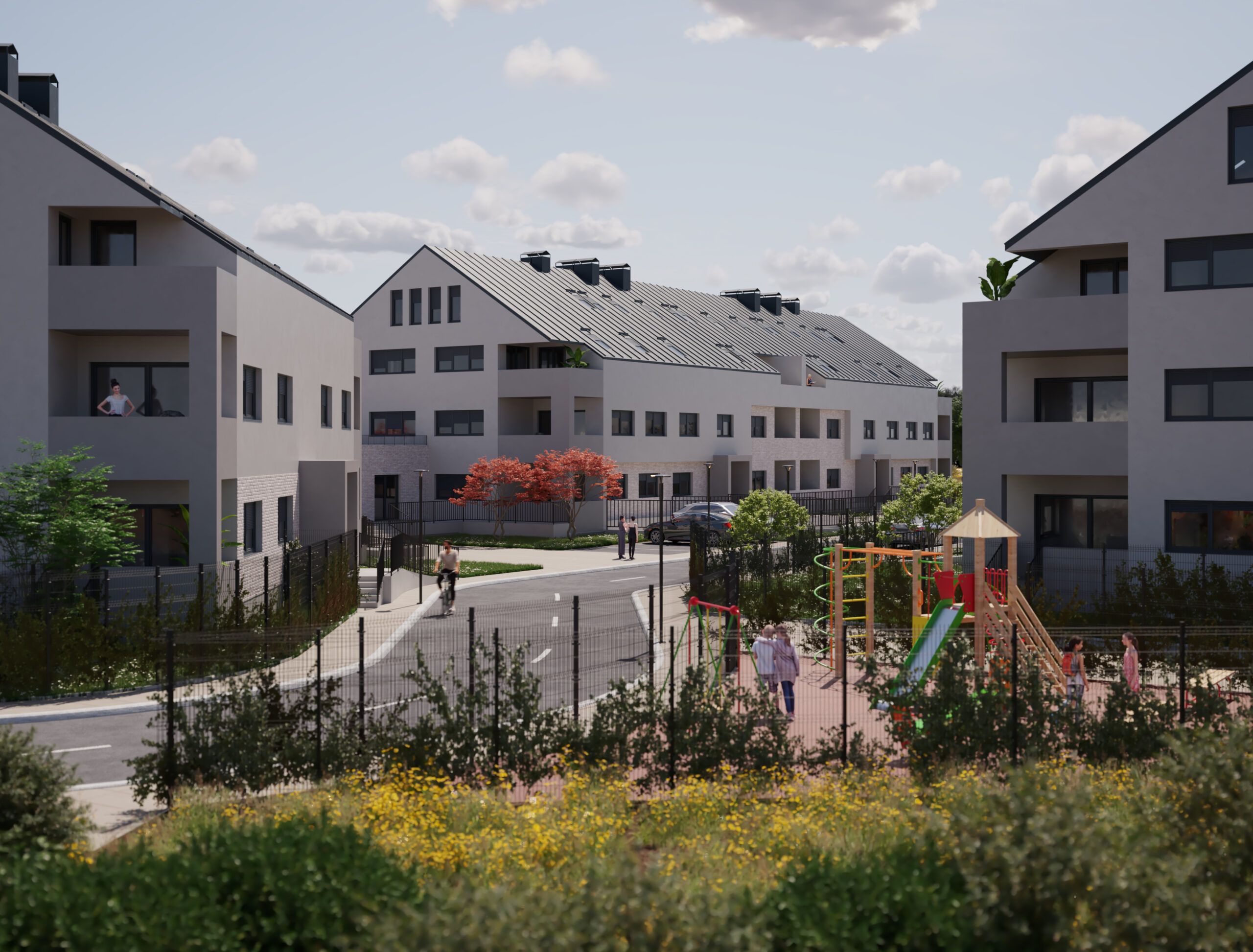Projekt stambeno poslovnih zgrada Zdihovska, Blato · Arhitektonski studio Vučković Render 4