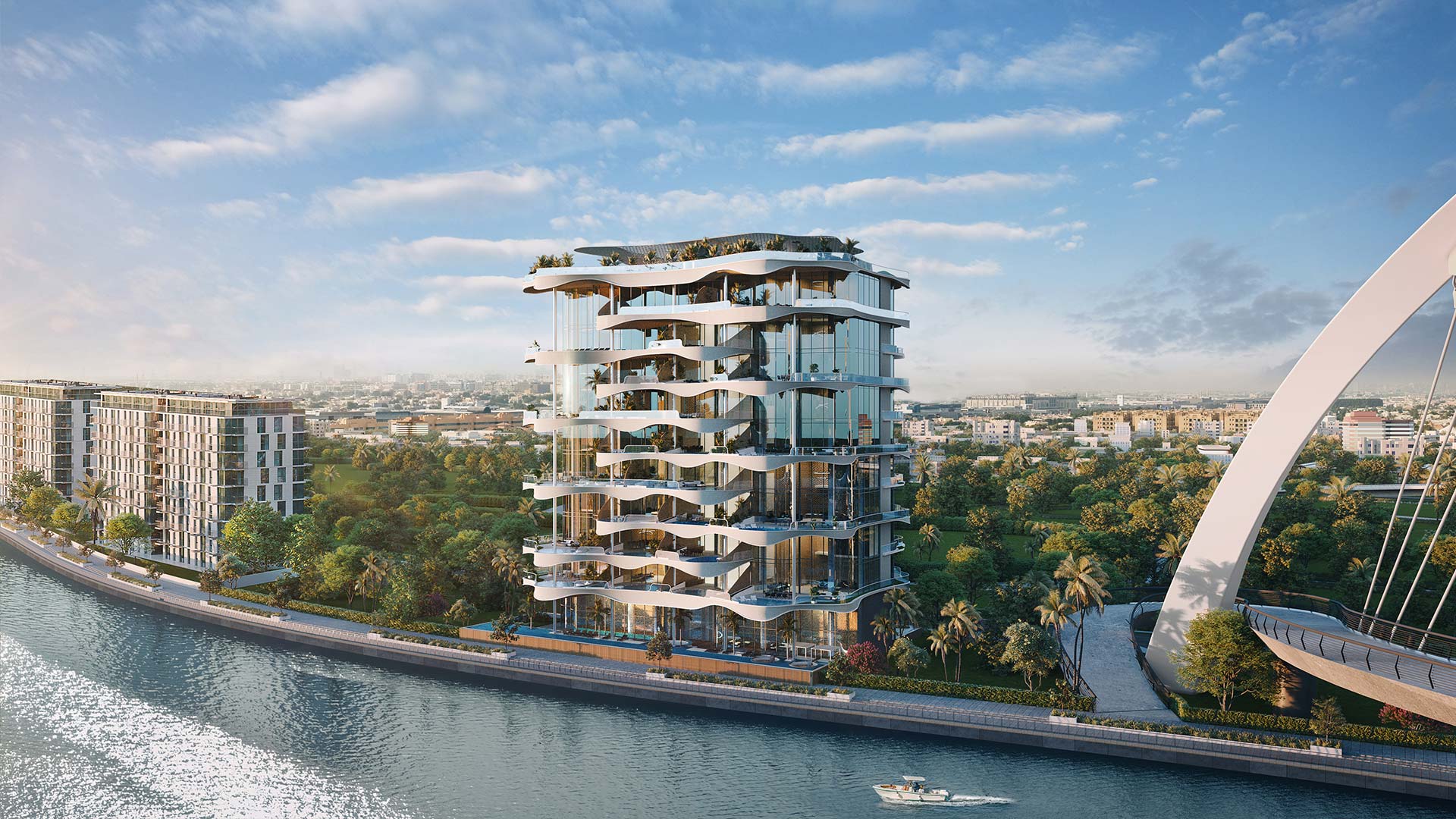 One Canal Residences, Dubai Water Canal · AHS Properties Render 3