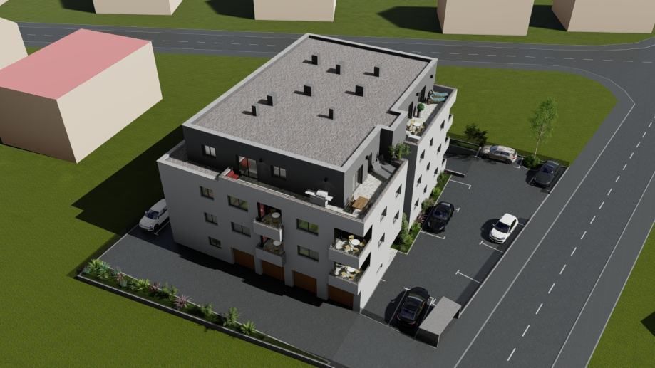 Višestambena zgrada Zaprešić, Mokrička ulica · G.I.B. NOVOGRADNJA Render 3