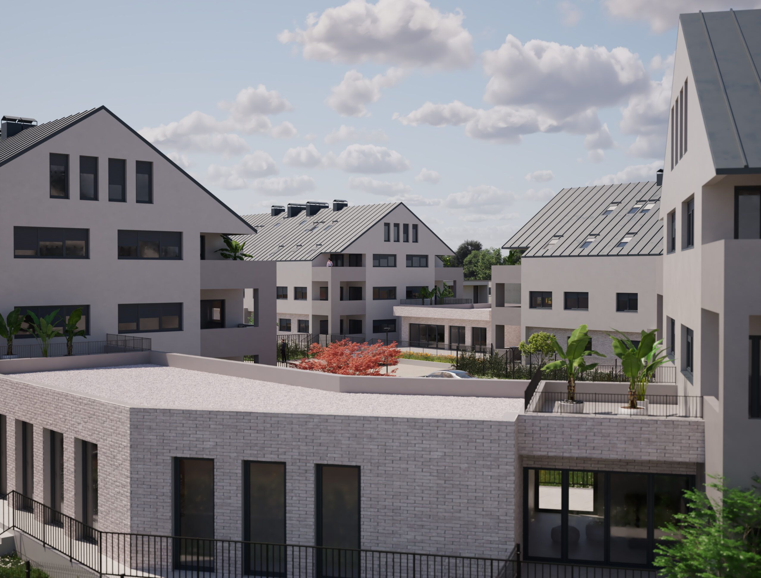Projekt stambeno poslovnih zgrada Zdihovska, Blato · Arhitektonski studio Vučković Render 3