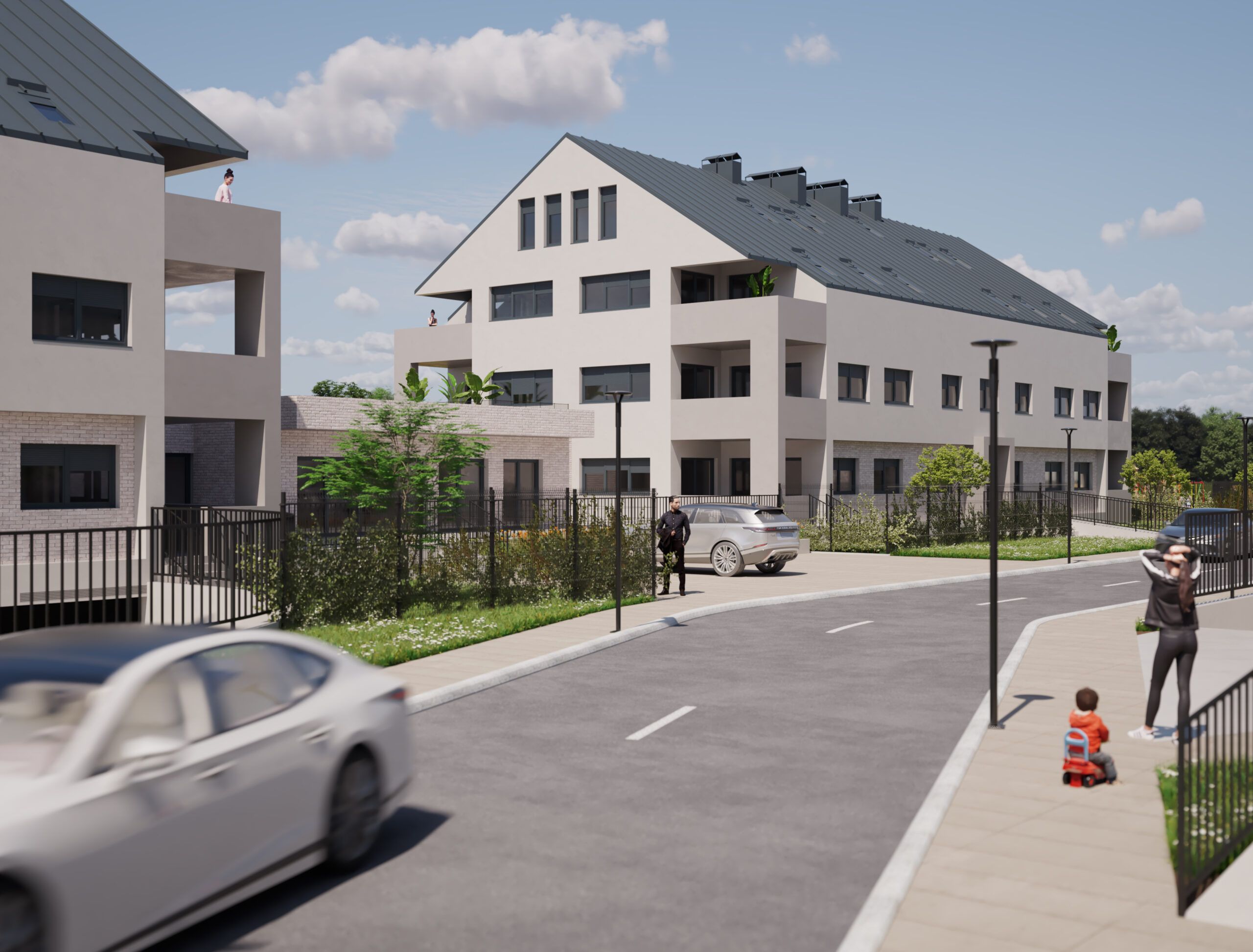 Projekt stambeno poslovnih zgrada Zdihovska, Blato · Arhitektonski studio Vučković Render 2