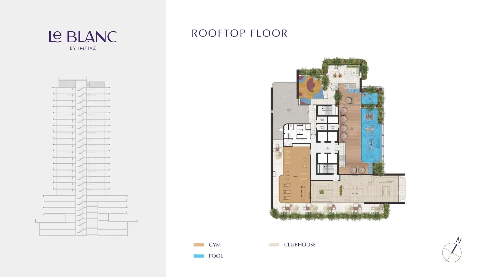 Rooftop floor plan — Le Blanc