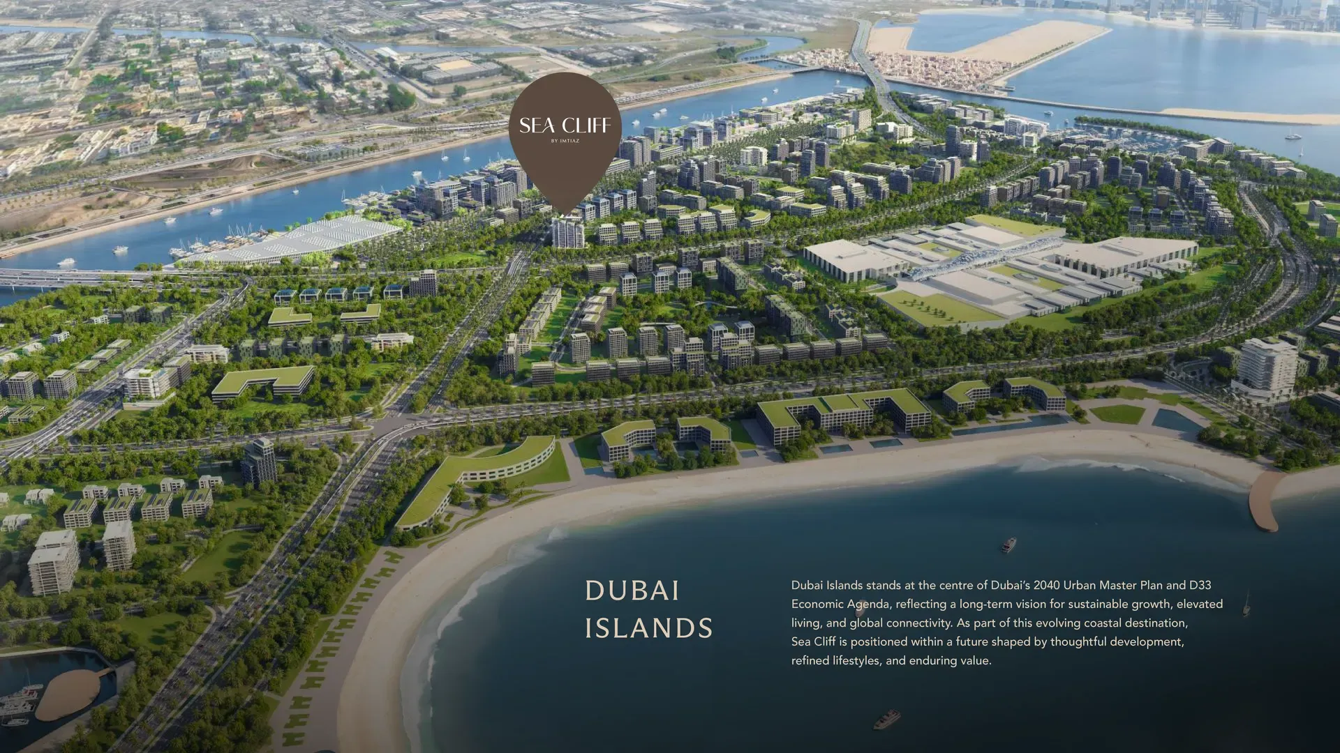 Dubai Islands master plan – aerial view